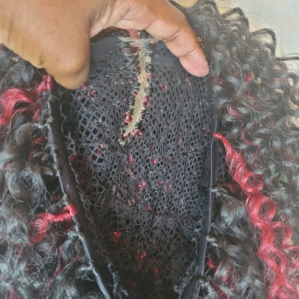 NEW Hand-made Brazilian TwistCrochet Wig #1b/burg - Picture 7 of 7